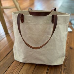 Madewell canvas Transport tote in Cream Color